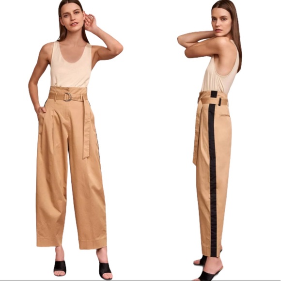 La Ligne Pants - La Ligne Cocktail High Waisted Chino Stripe Pants 6 NWT